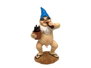 28cm Naked Gnome Drinking Beer
