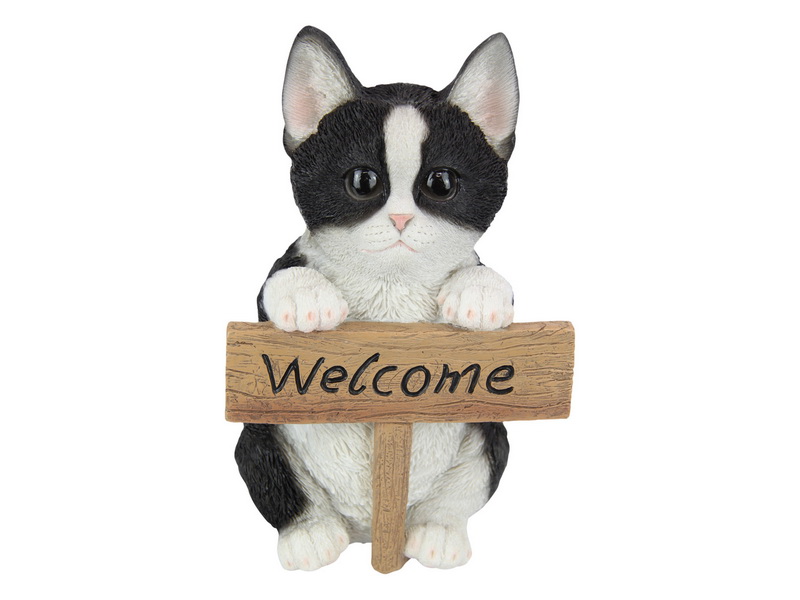 18CM CUTE CAT WITH WELCOME SIGN