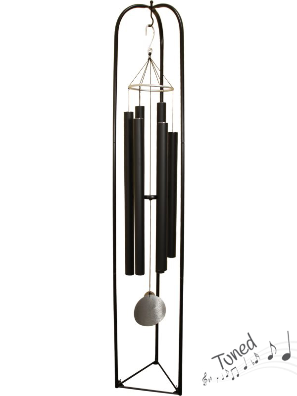 165cm Nature's Melody Black Tuned Wind Chime with Stand (1=Free Display Stand)