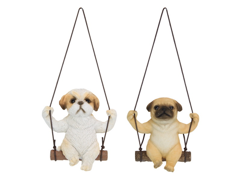 14cm Hanging Dog on Swing 2 Asstd