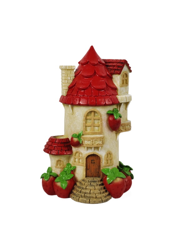 25cm Strawberry Fairy Garden Castle