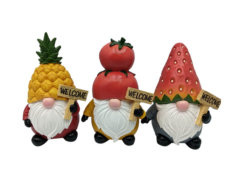 15cm Gnome with Fruit Head 3 Asstd