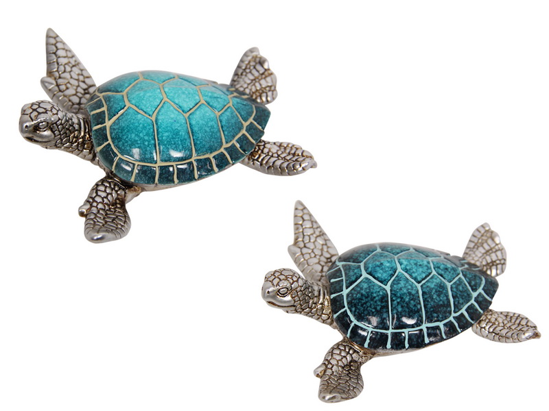 13cm Blue Turtle with Silver Body 2 Asstd