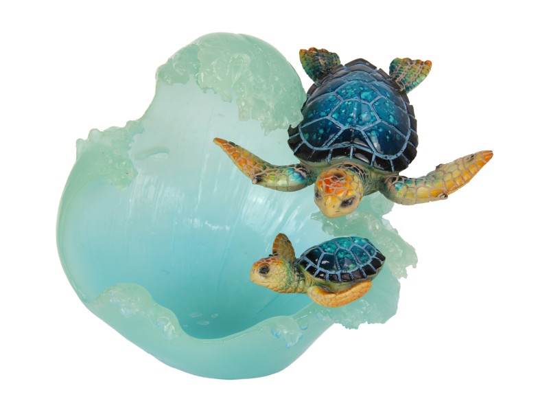 20cm Clear Blue Turtle Bowl