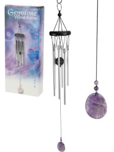 Amethyst Crystal Wind Chime with Oval Gem Stone (Gift Box)