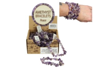 Amethyst Gem Peace Bracelets (25=Free Display)