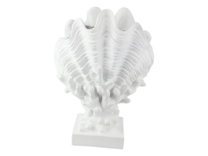 32cm White Clam Decor Planter