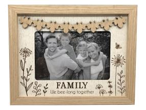 23x18cm (6x4 Photo) Plaque with Bee Family Design