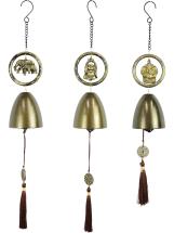 55cm Ganesh, Elephant & Buddha Bell Wind Chime 3 Asstd