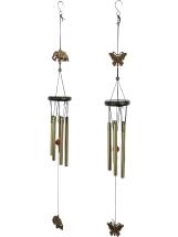 65cm Bronze Elephant/Butterfly Wind Chime 2 Asstd