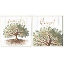 40x40cm Framed Canvas with Buddha Tree of Life Design 2 Asstd