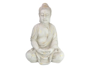 68cm White & Gold Brushed Rulai Buddha