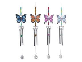 66cm Metal Epoxy Butterfly Wind Chime 4 Asstd