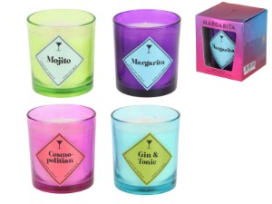 120gram Cocktail Candle in Frosted Finish 4 Asstd