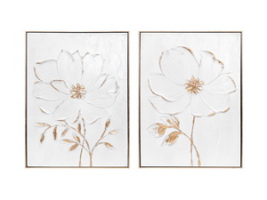 60x80cm Framed Palette Knife Poppy Flower 2 Asstd