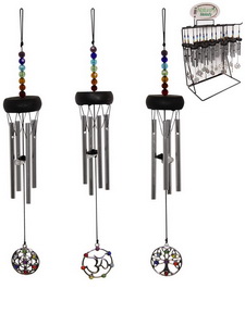 30cm Mini Chakra Wind Chime 3 Asstd with Display (36=Free Display)