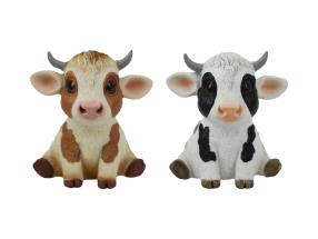 11cm Sitting Cute Spotted Cow 2 Asstd