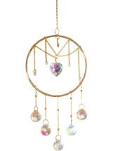 43cm Round Heart Suncatcher with Crystal