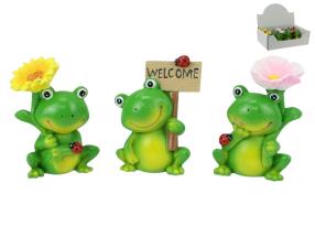 7cm Green Cute Frog in Display 4 Asstd Bulk Packing (16=Divider Perforated Box)