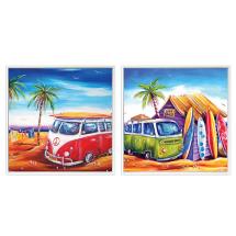 40x40cm Shadow Framed Canvas Print with Combi Design by Deb Broughton 2 Asstd
