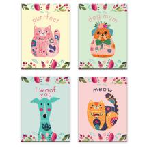 Cat & Dog Boho Magnets in Display Box (48=Free Display)