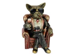 26cm Sitting Gentleman Dog on Couch