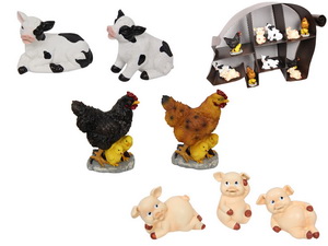 10cm Asstd Farm Animals in Pig Display (36=Free Display)