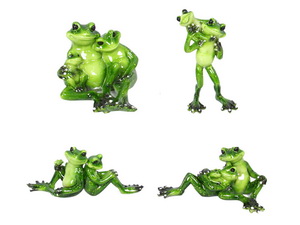 13cm Marble Frog Families 4 Asstd