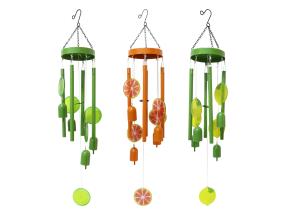 66cm Lemon/Lime/Orange Glass Wind Chime 3 Asstd