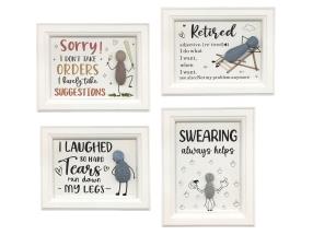 18x14cm MDF Plaque with Funny Saying 4 Asstd