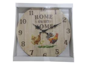 34cm Clock with Farmyard Home Sweet Home Design