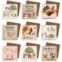 10x10cm Coaster Pack with Farmyard Design 9 Asstd (72=Free Display)