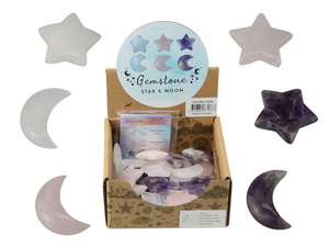 2cm Star & Moon Gemstone 6 Asstd (30=Free Display)