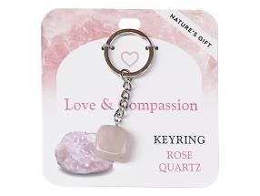 Wellness Gemstone Key Ring Rose Quartz
