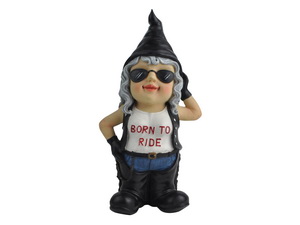 33cm Born To Ride Biker Chick Gnome