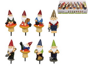 12cm Gnome Garden Stakes 8 Asstd (24=Free Display)