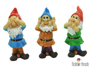 19cm Wise Wobbly Gnomes 3 Asstd