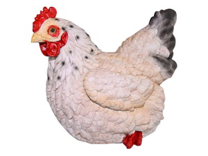 36cm White Sitting Hen