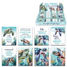 6x8cm Magnet with Swimming Turtle Design by Kelly Lane 8 Asstd in Display (48=Free Display)