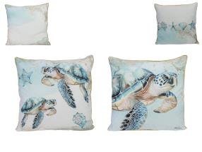 Aqua Turtle 45x45cm Double Sided Cushion 2 Asstd by Kelly Lane