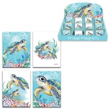 6x8cm Magnet with Cute Eyed Turtle Design by Kelly Lane 4 Asstd in Display (48=Free Display)