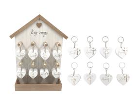 4.5cm Keyring with Inspirational Cross 8 Asstd (32=Free Display)