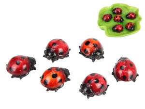 5cm Marble Look Ladybug on Lilypad Display (48=Free Display)