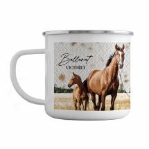 350ml Enamel Mug Horses by Kelly Lane