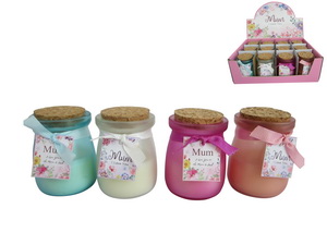 8cm Candle with Mum Hanger 4 Asstd (12=Free Display)