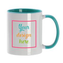 325ml Light Blue Porcelain Mug BLANK with Custom Design 