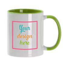 325ml Light Green Porcelain Mug BLANK with Custom Design 