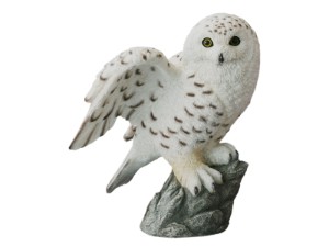 35cm White Flying Owl on Rock