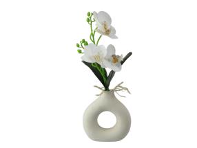 33cm White Orchid in Decor Pot