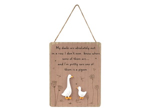 20cm Hanging Plaque with Comical Duck Design